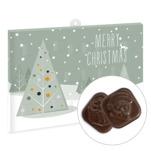 Calendrier de l'avent en chocolat avec 24 portes.