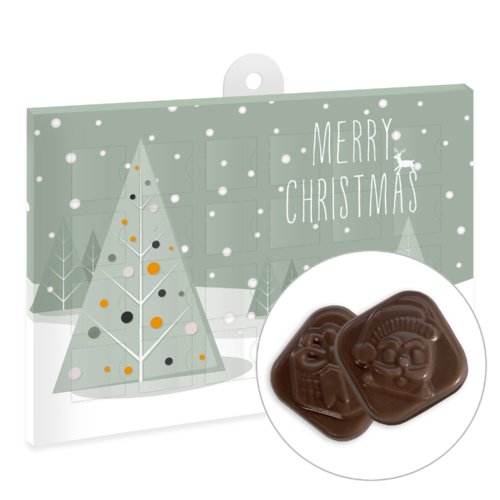 Calendrier de l'Avent en chocolat avec suspension.