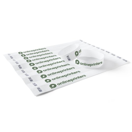 Bracelet blanc en Tyvek avec numrotation squentielle.