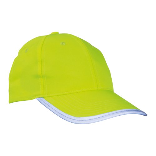 Casquette de baseball en tissu jaune non avec sangle rglable.