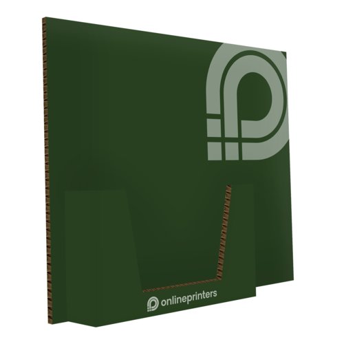 Prsentoir  brochures vert en carton.