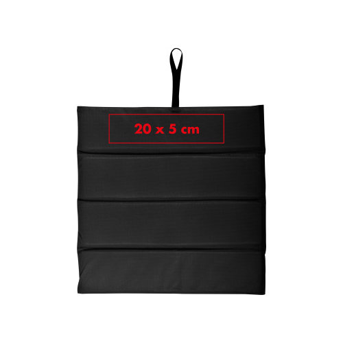 Coussin de sige noir en non-tiss avec boucle de transport.