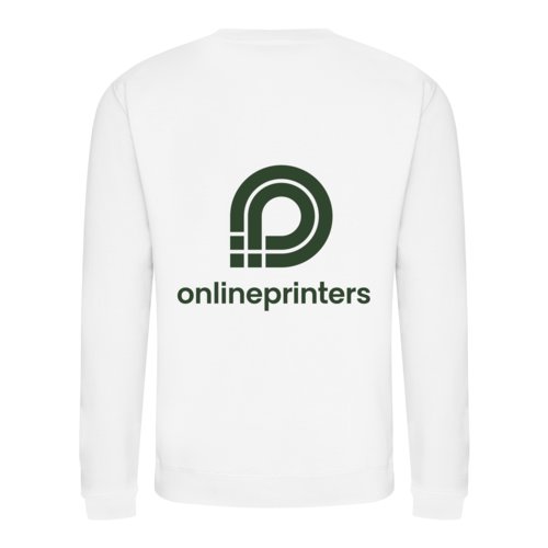 Sweat-shirt blanc en mlange de coton, coupe unisexe.
