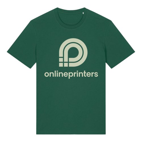 T-shirt vert en coton, coupe unisexe et manches courtes.