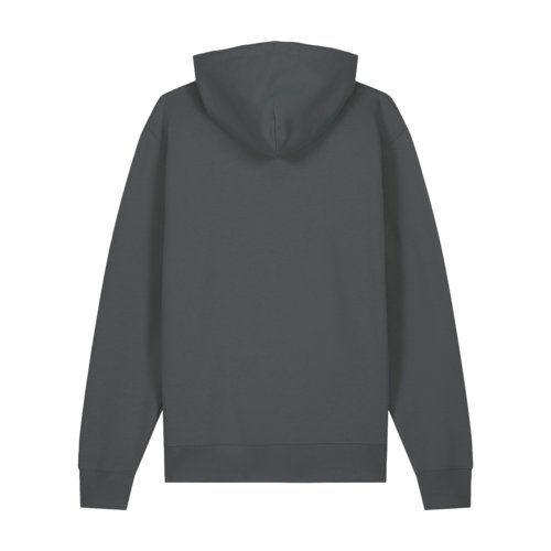 Sweat à capuche anthracite en coton biologique.