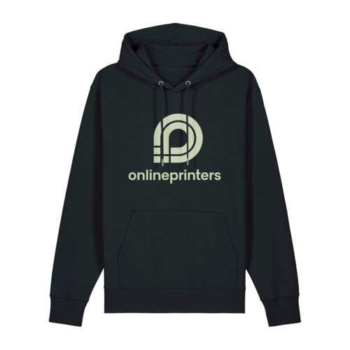 Sweat  capuche fonc en tissu avec cordon de serrage, coupe unisexe.