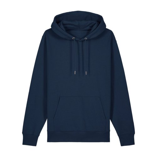 Sweat à capuche bleu marine en coton avec capuche et poche kangourou.