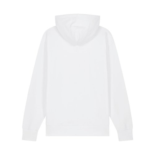 Sweat à capuche blanc unisexe en coton biologique.