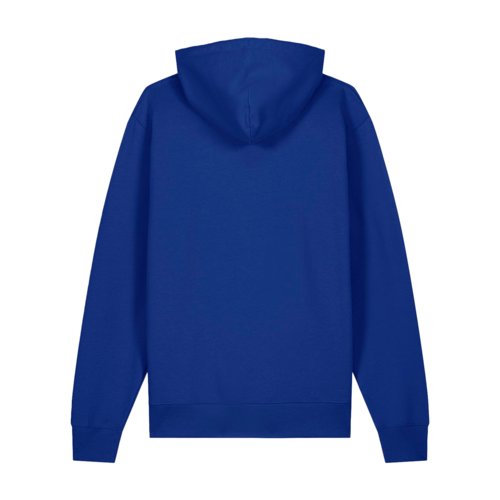 Sweat à capuche bleu foncé en coton avec capuche et poche kangourou.