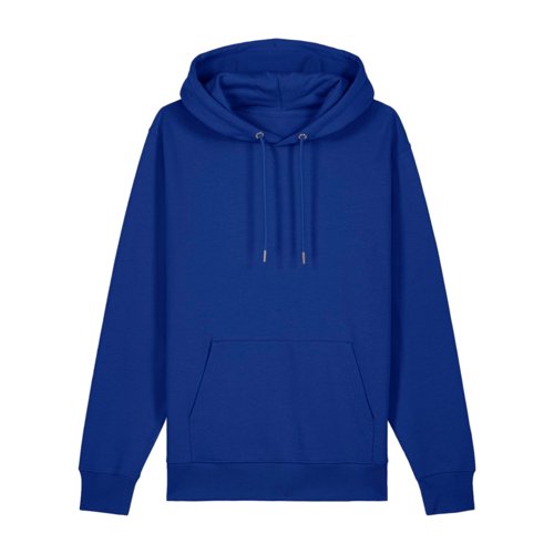 Sweat à capuche bleu foncé en coton avec capuche et poche kangourou.