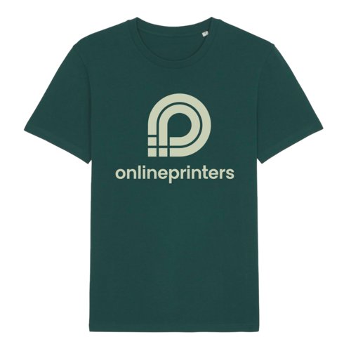 T-shirt en coton vert fonc avec manches courtes et col rond.