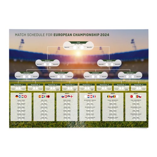 Calendriers des matchs, A3, impression recto seul 3