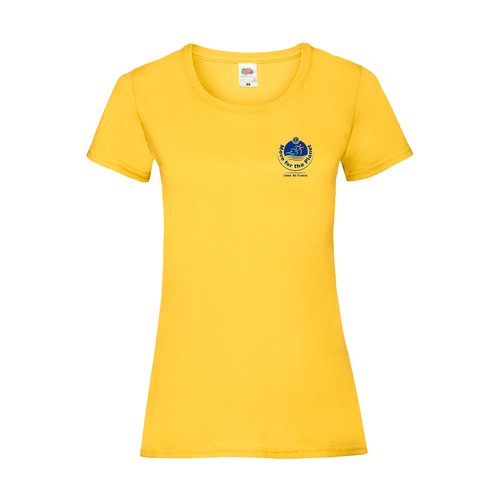 T-shirt jaune en coton pour femmes  manches courtes.