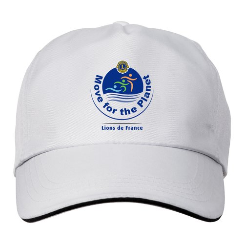 Casquette blanche en tissu avec visire pr-courbe.