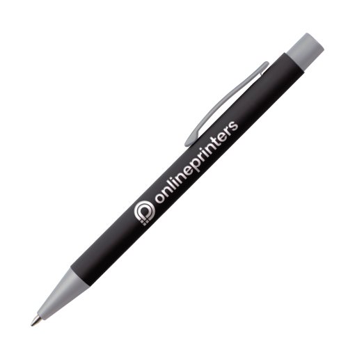 Stylo  bille en plastique noir avec clip.
