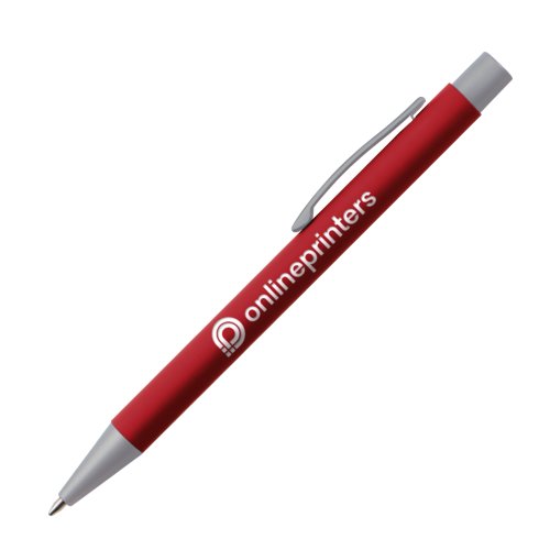Stylo  bille rouge avec clip et mcanisme  pression.
