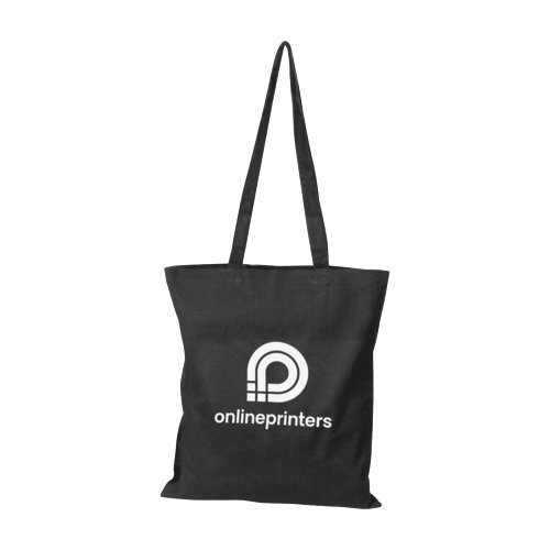 Sac en coton noir avec longues anses.