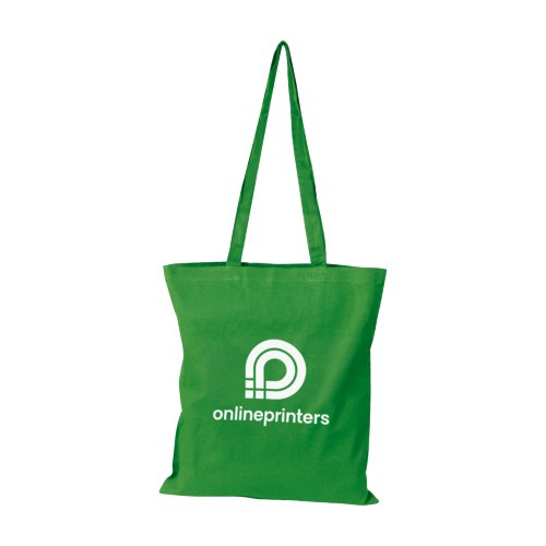 Sac en coton vert avec longues anses.