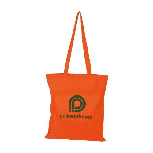 Sac orange en coton avec longues anses.