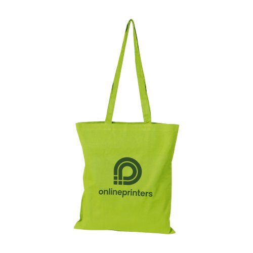 Sac en coton vert pomme avec longues anses.