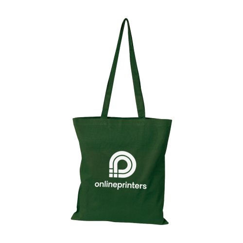Sac vert en coton bio avec longues anses.