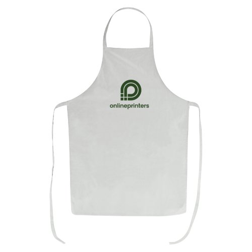 Tablier blanc en coton avec tour de cou et liens  nouer.