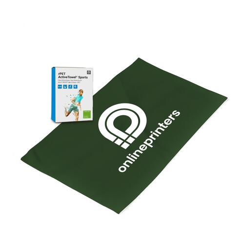 Serviette active en microfibre verte.