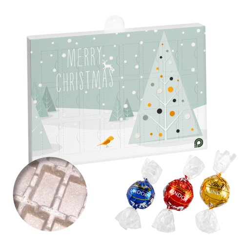 Calendrier de l'Avent blanc en carton avec 24 portes.