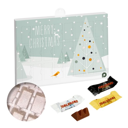 Calendrier de l'Avent blanc en carton avec 24 portes.