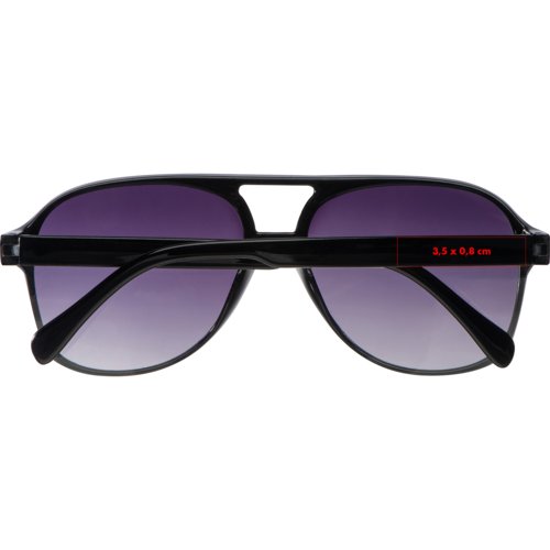 Lunettes de soleil noires style aviateur avec verres teintés.