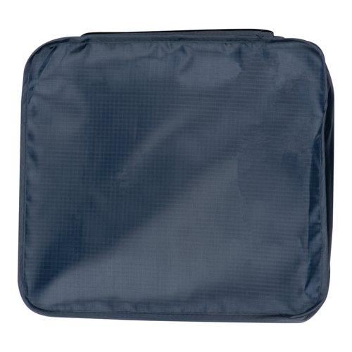 Ensemble de voyage textile bleu foncé, 4 pièces.