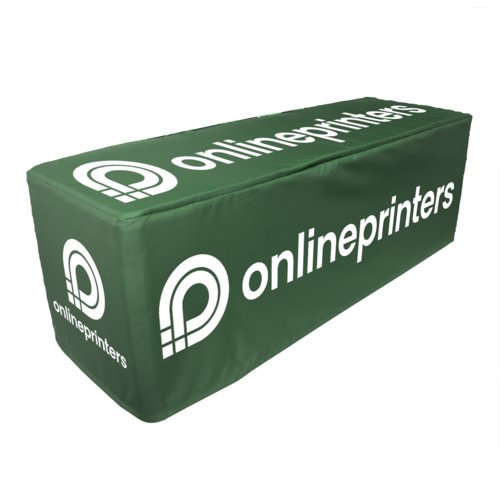 Cube de sige en tissu vert pour trois personnes.