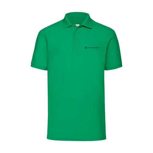 Polo Piqu vert avec courte patte boutonne et col ctel.