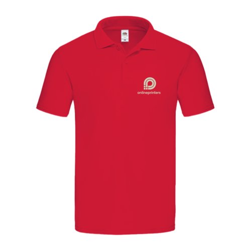 Polo rouge en coton pour homme avec manches courtes.