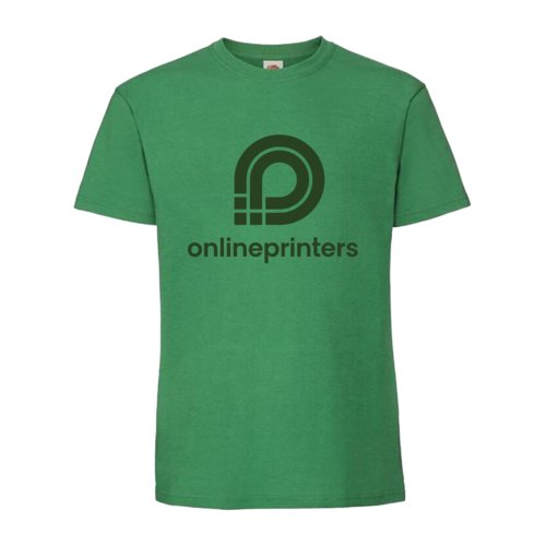T-shirt vert en coton pour hommes avec manches courtes.