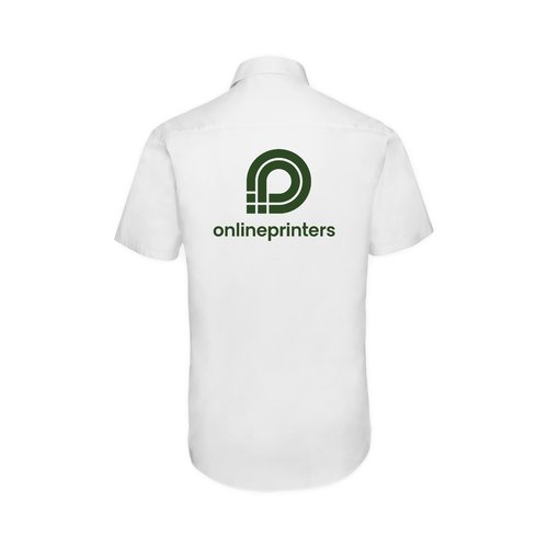 Chemise blanche à manches courtes en coton mélangé pour homme.