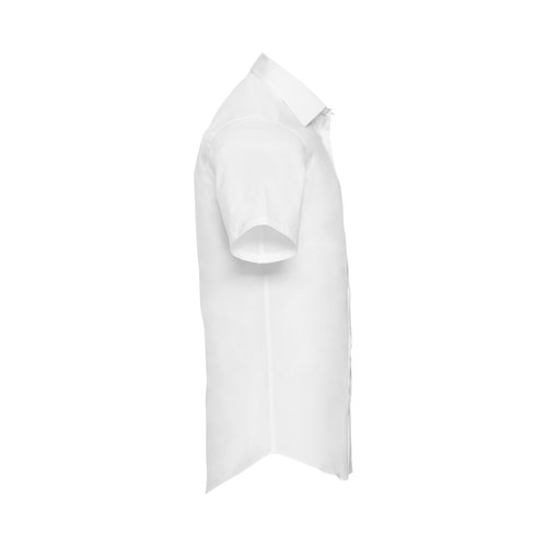 Chemise blanche à manches courtes en mélange de coton.
