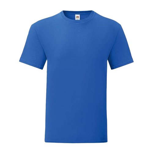 T-shirt en coton bleu roi pour homme avec manches courtes.