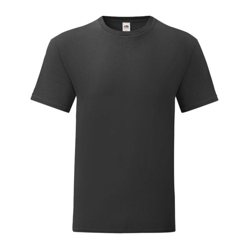 T-shirt noir en coton pour hommes avec manches courtes.