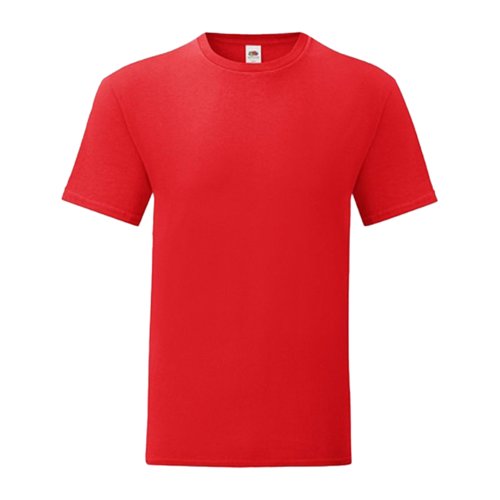 T-shirt rouge en coton pour hommes avec manches courtes.