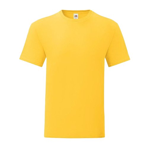 T-shirt jaune en coton pour hommes à manches courtes.