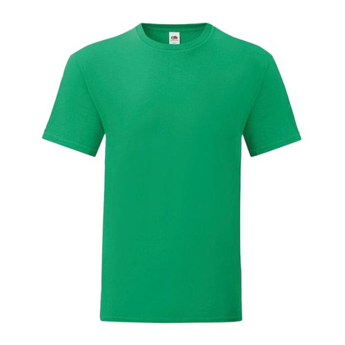 T-shirt vert en coton avec manches courtes et col rond.