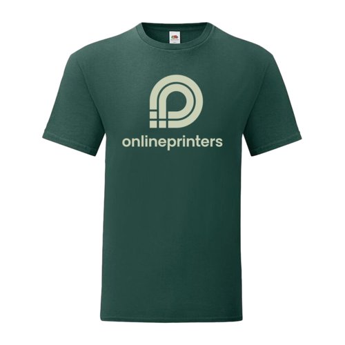 T-shirt vert en coton pour homme avec manches courtes et col rond.