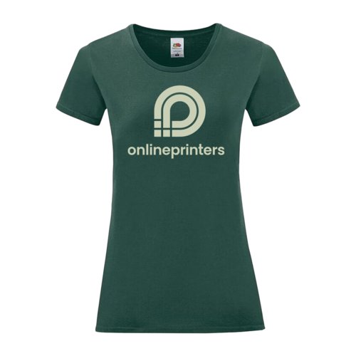 T-shirt en coton vert pour femmes avec manches courtes.