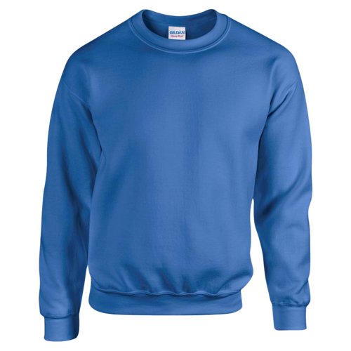 Sweat-shirt bleu roi pour homme en mélange de coton avec col rond et manches longues.