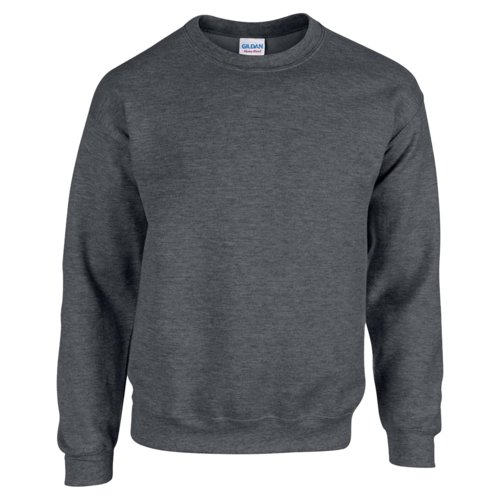 Sweat-shirt homme gris chiné en mélange coton-polyester avec col rond.