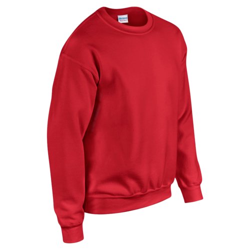 Sweat-shirt rouge à col rond pour homme en mélange de coton.