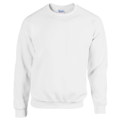 Sweat-shirt blanc pour homme en mélange coton-polyester avec col rond.