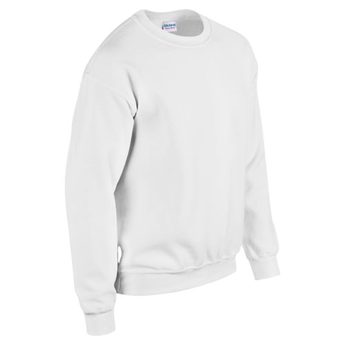 Sweat-shirt blanc en mélange coton-polyester pour hommes.