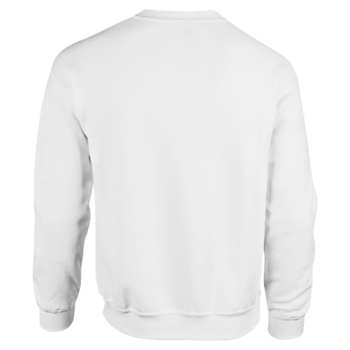 Sweat-shirt blanc en mélange coton-polyester pour hommes.